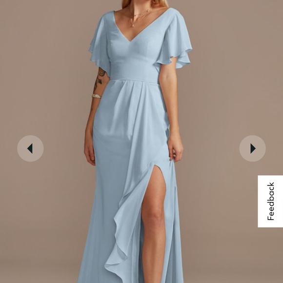 David's Bridal | Dresses | Davids Bridal Flutter Sleeve Bridesmaid Dress |  Poshmark